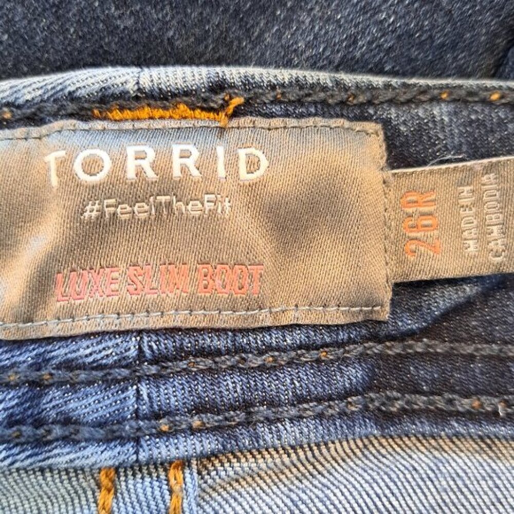 Torrid Luxe Slim Boot Dark Wash Jeans Plus Size 26 - Picture 8 of 10